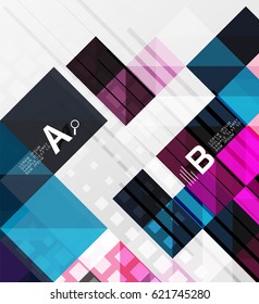 Fondo abstracto geométrico moderno, cuadrados con texto de ejemplo de infografía