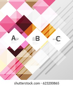 Fondo abstracto geométrico moderno, cuadrados con texto de ejemplo de infografía