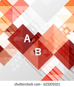 Modern geometrical abstract background, squares with infographics sample text