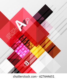Modern geometrical abstract background, squares with infographics sample text
