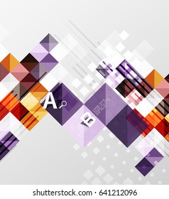 Fondo abstracto geométrico moderno, cuadrados con texto de ejemplo de infografía