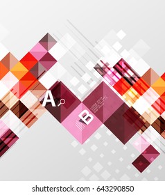 Modern geometrical abstract background, squares with infographics sample text