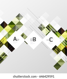 Fondo abstracto geométrico moderno, cuadrados con texto de ejemplo de infografía