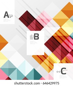 Modern geometrical abstract background, squares with infographics sample text