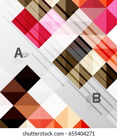 Modern geometrical abstract background, squares with infographics sample text