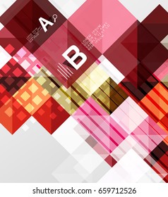 Modern geometrical abstract background, squares with infographics sample text