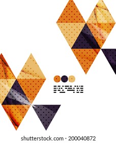 Modern geometrical abstract template on white. Business transparent shapes with copy space