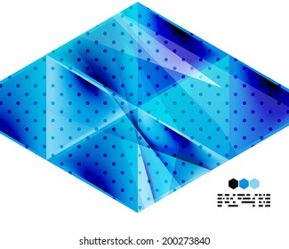 Modern geometrical abstract template on white. Business transparent shapes with copy space