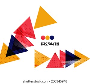 Modern geometrical abstract template on white. Business transparent shapes with copy space