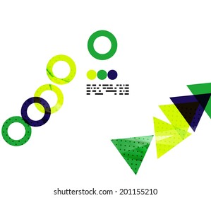 Modern geometrical abstract template on white. Business transparent shapes with copy space