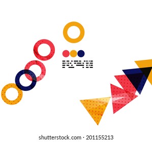 Modern geometrical abstract template on white. Business transparent shapes with copy space