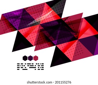Modern geometrical abstract template on white. Business transparent shapes with copy space