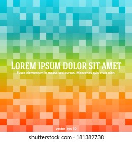Modern geometrical abstract template. Vector illustration Eps 10. Spring theme, a mosaic of bright glowing squares. Gorgeous graphic image for design presentation slide, advertising booklet