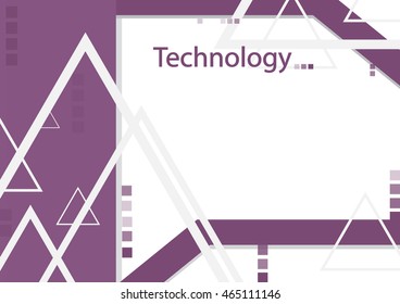 Modern geometrical abstract vector template technology purple background.