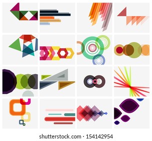 Modern geometrical art background templates set