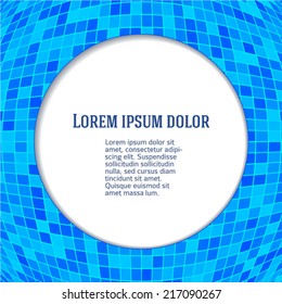 Modern geometrical blue abstract background template. Vector illustration Eps 10. Mosaic layout  for kitchen or spa & bathroom product, of bright glowing squares. Gorgeous graphic image backgrounds 