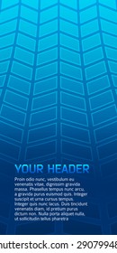 Modern geometrical blue background of bright glowing perspective with squares. Gorgeous graphic image template. Abstract vector illustration EPS 10 for backdrop your business card, layout leaflet