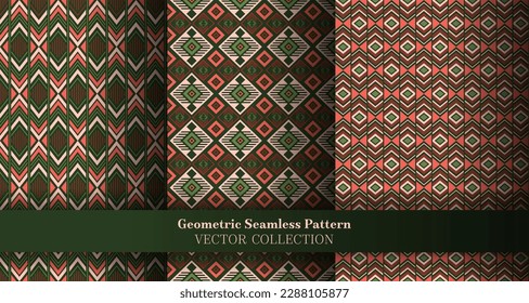 Modern geometrical chevron seamless tracery set. Turkish tracery ethnic patterns. Chevron zigzag geometric vector endless background bundle. Cover background swatches.