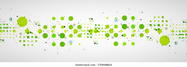 Modern geometrical circle abstract background. Dotted texture template. Geometric pattern in halftone style with plexus effect.
