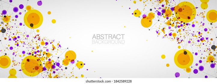 Modern geometrical circle abstract background. Dotted texture template. Geometric pattern in halftone style with plexus effect.