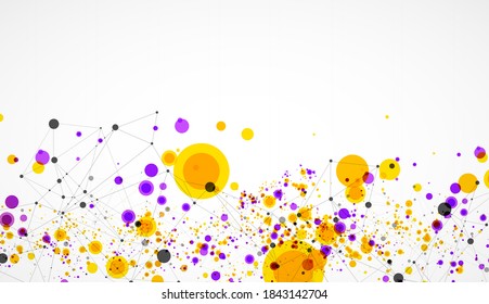 Modern geometrical circle abstract background. Dotted texture template. Geometric pattern in halftone style with plexus effect.