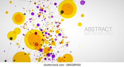 Modern geometrical circle abstract background. Dotted texture template. Geometric pattern in halftone style with plexus effect.