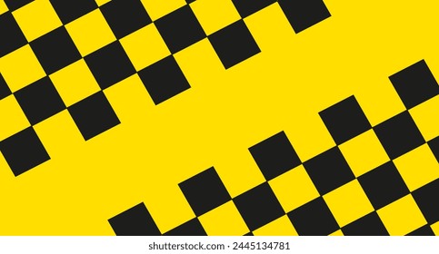 Modern Geometrical diagonal Frame from taxi checkers background. Design Geometry backdrop with copy space. Creative wallpaper with space for text. Vector illustration. EPS 10 Editable stroke