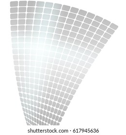 Modern geometrical grey halftone background of bright glowing perspective with squares. Gorgeous graphic image template white black tone. Abstract vector Illustration eps10 for your business brochure