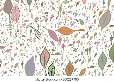 Modern geometrical leaves drawing background pattern abstract. No overlapping. Vector illustration graphic.