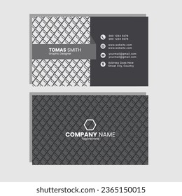 Modern Geometrical Pattern Business Card.This card size is wigth-3.5 and height-2, color mode-CMYK, raster effect-High (300ppi). Ready for print.