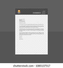 Modern Geometrical Pattern Letterhead in Grey palette