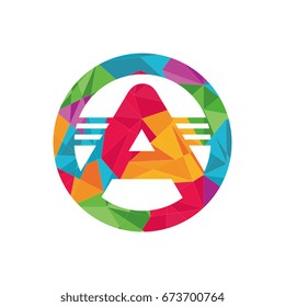 modern geometrical polygonal initial letter A logo template