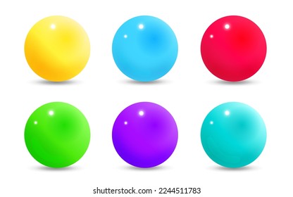 Modern geometrical , shiny ball vector without background, 3d ball, Vector set of colorful balls