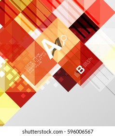 Modern geometrical square banner, minimalistic abstract background with sample letter option infographics