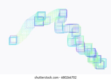 Modern geometrical square, rectangle background pattern abstract. 3D perspective view. Vector illustration graphic.