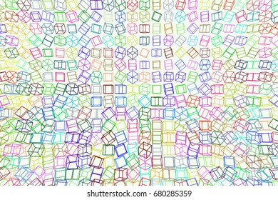 Modern geometrical square, rectangle background pattern abstract. 3D perspective view. Style of mosaic or tile. Vector illustration graphic.