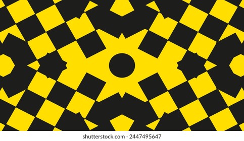Modern Geometrical taxi background. Design Geometry backdrop with taxi checkers. Creative wallpaper art with Geometrical shapes. Vector illustration. Aesthetic EPS 10 Editable stroke
