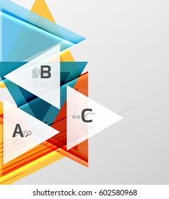 Moderner, geometrischer, abstrakter Dreieck-Hintergrund mit Beispieltext