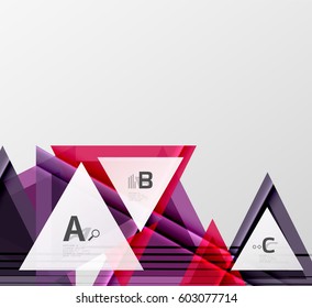 Modern geometrical triangle abstract background with sample text