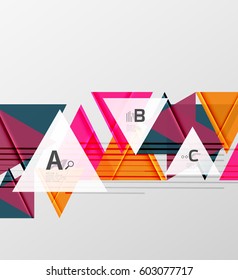 Modern geometrical triangle abstract background with sample text