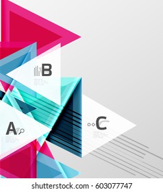 Modern geometrical triangle abstract background with sample text