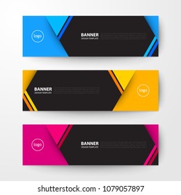 Modern geometrics banners web design template abstract vector background elements, Business presentation.
