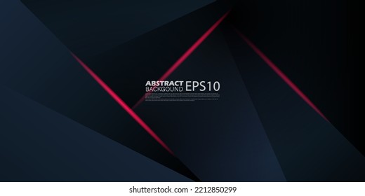 Moderne Geometrie abstrakter Hintergrund mit dunkler Farbe und rotem Lichtdesign. Vektorgrafik-EPS10