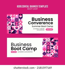 Geometría moderna - Banner web de Bootcamp para afiche horizontal de medios sociales, banner, área espacial y fondo