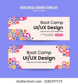 Modern Geometry - Bootcamp Web Banner for Social Media Horizontal Poster, banner, space area and background