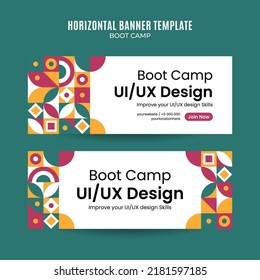 Modern Geometry - Bootcamp Web Banner for Social Media Horizontal Poster, banner, space area and background