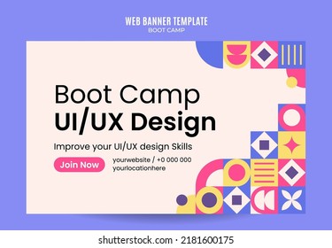 Modern Geometry - Bootcamp Web Banner for Social Media Poster, banner, space area and background