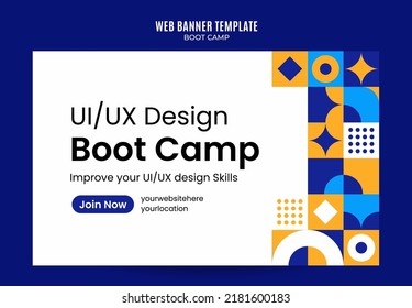 Modern Geometry - Bootcamp Web Banner for Social Media Poster, banner, space area and background