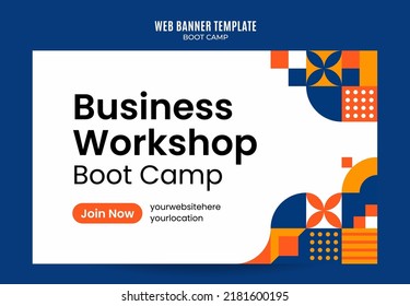 Modern Geometry - Bootcamp Web Banner for Social Media Poster, banner, space area and background