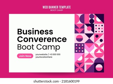 Modern Geometry - Bootcamp Web Banner for Social Media Poster, banner, space area and background